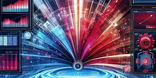 A modern workspace showcasing a high-tech digital library of categorized adult content with themes of privacy and efficiency.