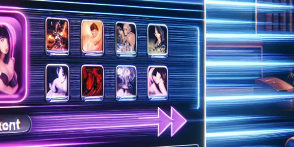 A modern digital interface showcasing an advanced bookmark tool for adult content in a cozy, dimly-lit room.